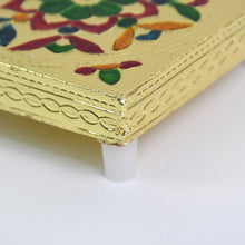Handicraft Wood Chowki for Pooja , Wooden Bajot (1 Pc / Mix Descign & Color) - justgrabit.in | Just Grab It