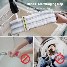 Floor Mop and Bucket Set, Flat Mop for Cleaning with Wringer, Self Clean Damp Mop and Bucket for Hardwood, Laminate, 2 in 1 Hands Free Mop with Washable Microfiber Pad for Wet & Dry Use - Justgrabit Inc.