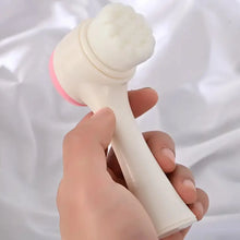 2 in 1 Facial Brush Cleansing | Manual Face Scrubber | Silicone Double - Sided Face Wash Brush for Sensitive, Delicate, Dry Skin (1 Pc) - Justgrabit Inc.