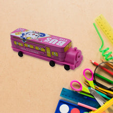Double Decker Metal Bus Compass Case – 2 - Layer with Movable Wheels & Sharpener for Kids - justgrabit.in | Just Grab It