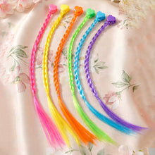 Colourful Braided Hair Extension Streaks for Girls & Kids (6 Pc) - justgrabit.in | Just Grab It