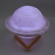 3D Saturn Lamp Home Decoration Bedside Night Light With Base (1 pc / Multicolor) - justgrabit.in | Just Grab It