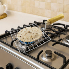 Kitchen Square Stainless Steel Roaster Jali, Barbecue Grill with Wooden Handle - Justgrabit Inc.