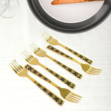 Stainless Steel Premium Fork Traditional Design Tablewar (6 Pcs Set / Golden) - justgrabit.in | Just Grab It