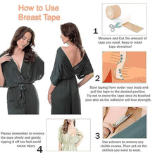 Boob Tape with Nipple Covers: Cotton, Breathable, Lift & Support (5m, 10 Pairs) - Justgrabit Inc.