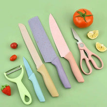 Colorful Chef Knife Set for Cutting (6 Pc, Non - Stick Steel) - justgrabit.in | Just Grab It