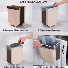 Hanging Trash Can for Kitchen Cabinet Door, Small Collapsible Foldable Waste Bins, Hanging Trash Holder for Bathroom Bedroom Office Car, Portable. - justgrabit.in | Just Grab It