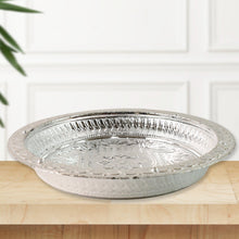 Traditional Silver Finish Plastic Pooja Thali (1 Pc) - justgrabit.in | Just Grab It