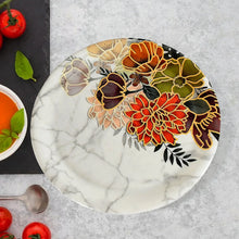 Dream 18 - Piece Plastic Dinner Set – Unique Flower Design, 6 Plates, 6 Bowls & 6 Spoons, Microwave & Dishwasher Safe - Justgrabit Inc.