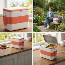 Electric Heated Lunch Box with Stainless Steel Inner Containers (1 Set) - justgrabit.in | Just Grab It