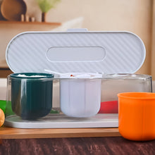 Home Kitchen 3 Grid Seasoning Spice / Masala Box Kit with Spoon (Multicolor / 1 Set) - justgrabit.in | Just Grab It
