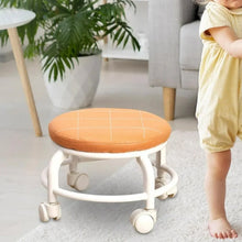 Roller Seat Stool Low Height Rolling Plastic Stool Multifunctional Small Household Movable Mini Stool Pulley Wheel Stool for Garage Home Library (1 Pc) - Justgrabit Inc.