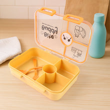 Bite Buddy 4 - Compartment Leak - Resistant Plastic Lunch Box with Spoon & Fork - justgrabit.in | Just Grab It