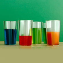 Unbreakable Transparent Square Design Wine Tumbler Plastic Glass 300 ML 6 Pc - justgrabit.in | Just Grab It