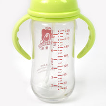 Glass Baby Feeding Bottle with Handles & Straw (240 ML / 1 Pc) - justgrabit.in | Just Grab It