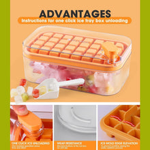Ice Cube Tray with Lid 32 Grid, Storage Box Kitchen Bar Tool (1 Pc) - justgrabit.in | Just Grab It
