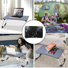 Laptop Table Foldable Portable Notebook Bed Lap Desk Tray Stand Reading Holder with Coffee Cup Slot for Breakfast, Reading & Movie Watching. - Justgrabit Inc.