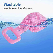 Silicone Body Back Scrubber - Double - Sided Bath Brush for Deep Cleaning & Massage (Medium Size /1pc) - justgrabit.in | Just Grab It