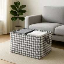 Foldable Fabric Storage Box with Handles (47 × 28 cm) - justgrabit.in | Just Grab It