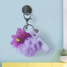 Cute Cartoon Keychain with Fluffy Pom (1 Pc) - Justgrabit Inc.