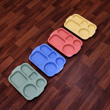 Divided Plates, 5 Compartments 32 CM Split Plates, Shatterproof Separating Plates For Kids And Adults, Microwave and Dishwasher Tableware Set, Multi - Colour, Modern (4 Pc Set) - justgrabit.in | Just Grab It