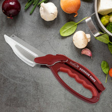 2 in 1 Kitchen Knife Scissor with Spring Locking Hinge and Chopping Board (1 Pc) - justgrabit.in | Just Grab It