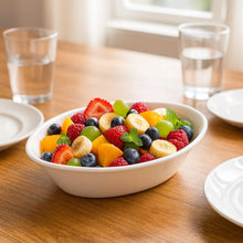 Plastic Marin Serving Bowl – Elegant Oval Deep Bowl (1 Pc / White) - justgrabit.in | Just Grab It