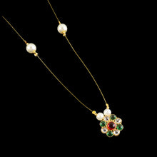 Elegant Traditional Multicolor Stone & Pearl Pendant Chain (1 Pc) - justgrabit.in | Just Grab It