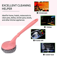 Scrubber with Handle for Kitchen and Utensil Cleaning and Hard Stains, - Justgrabit Inc.