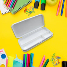 Multipurpose White Compass Pencil Box | 3 - Compartment School Case | Ideal Birthday Gift for Kids - justgrabit.in | Just Grab It
