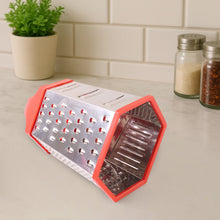 Supermom 7 - in - 1 Heavy Duty Stainless Steel Box Grater with Ergonomic Handle (1 Pc) - justgrabit.in | Just Grab It