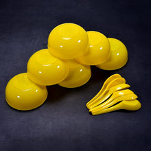 Plastic Soup Bowl & Spoon Set for Kitchen (6 - Pcs) - justgrabit.in | Just Grab It