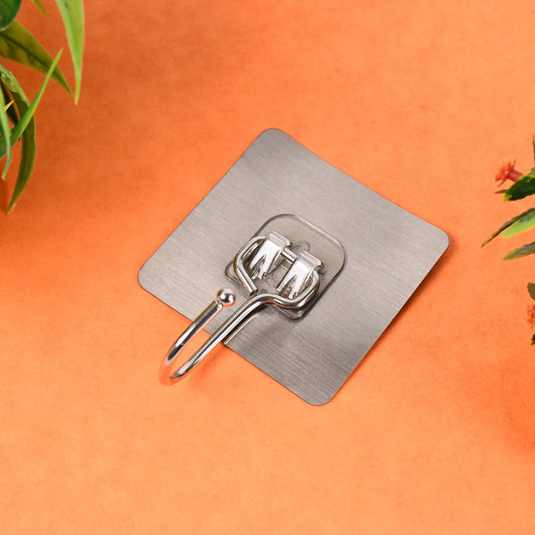 Large Stainless Steel Self Adhesive Wall Hooks (1 Pc) - justgrabit.in | Just Grab It
