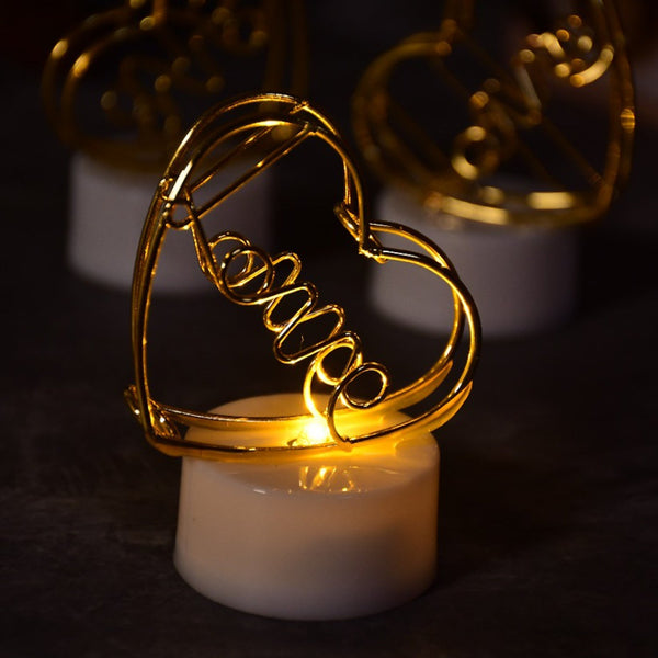 Set of 12 Multicolor Flameless Heart Candles for Decoration, Diwali - justgrabit.in | Just Grab It