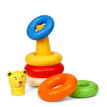Plastic Baby Kids Teddy Stacking Ring Jumbo Stack Up Educational Toy 5pc - justgrabit.in | Just Grab It