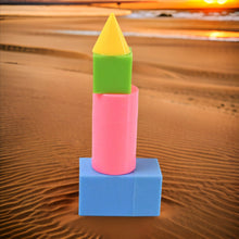3D Shapes Multicoloured Pattern Building Blocks Toy Solid Figures (6 Pcs Set) - justgrabit.in | Just Grab It