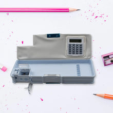 Double Sided Magnetic Geometry Box, Pencil Box with Calculator and Sharpener for Boys Art Plastic Pencil Box for Girls and Boys - justgrabit.in | Just Grab It