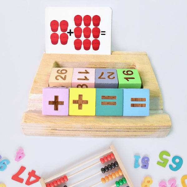 Wooden MathTime for Kids - Educational Math Card Game - justgrabit.in | Just Grab It