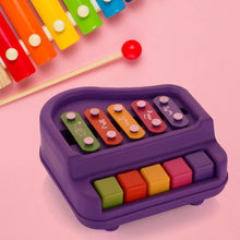 2 in 1 Baby Piano Xylophone Toy for Toddlers, 5 Multicolored Key Keyboard Xylophone Piano, Preschool Educational Musical Learning Instruments Toy for Baby Kids Girls Boys 3+ Years (1 Pc) - Justgrabit Inc.