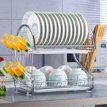 Stainless Steel 2 Layer Kitchen Dish Rack / Plate Cutlery Stand - Justgrabit Inc.