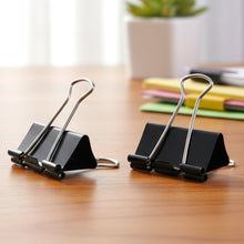 Heavy Duty Black Metal Binder Clips (25 MM, 12 Pieces Set) - justgrabit.in | Just Grab It