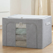 Foldable Steel Frame Clothes Storage Organizer Bag 60x43x32cm (Mix Color) - justgrabit.in | Just Grab It