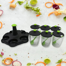 Multipurpose 6 Piece Miracle Revolving Plastic Spice Container Rack With 6 Spoon, Condiment Set, Masala Rack Set, Revolving Spice Rack Aachar Container Chutney Mukhwas Tray Masala Dining Spice Stand - Justgrabit Inc.