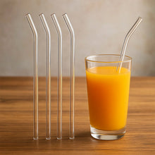Reusable Glass Straws Clear Glass Drinking Straw 5Pc - Justgrabit Inc.
