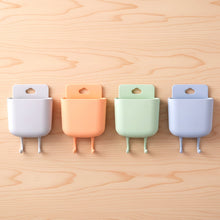 Multi - Purpose Plastic Wall Mounted Mobile Charging Holder Set (4 Pc) - justgrabit.in | Just Grab It