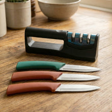 Multipurpose Kitchen Knife Set with Knife Sharpener (3 Pc Knife With Sharpener) - justgrabit.in | Just Grab It