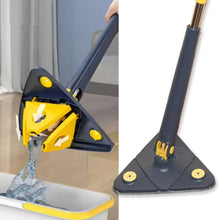 Rotatable Adjustable Triangle Cleaning Mop Triangle Mop with Stainless Steel Long Handle Push - Pull Squeezing Cleaning Mop Dry & Wet Mop for Floor Windows (1 Pc) - Justgrabit Inc.