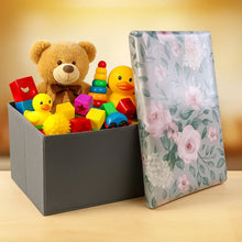 Premium Foldable Storage Box with Floral Lid (1 Pc) - justgrabit.in | Just Grab It