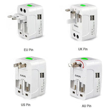 All - in - One Universal Worldwide Travelling AC Adaptor Plug (AU / UK / US / EU) International Power Charger Electric USB Power Plug Socket Adapter Converter (1 Pc) - Justgrabit Inc.