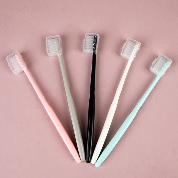 Kids Adults Ultra Soft - bristled Toothbrush With Cover (10 Pcs Set) - justgrabit.in | Just Grab It